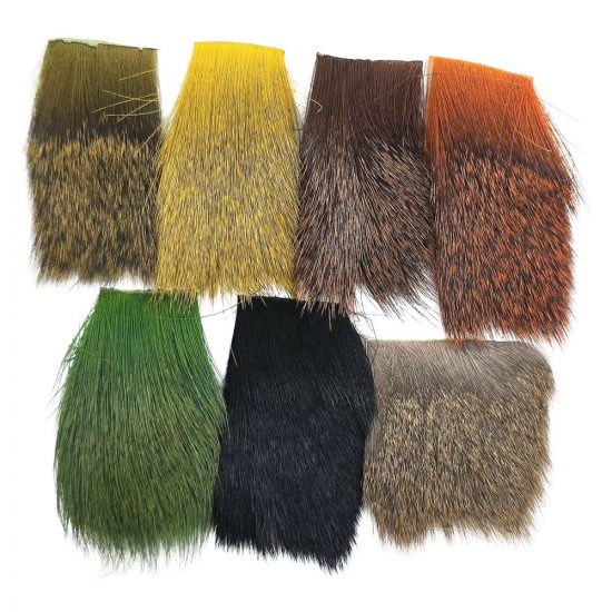 Poils de chevreuil sur peau d’une grande flottaison pour la réalisation de nombreux montages.