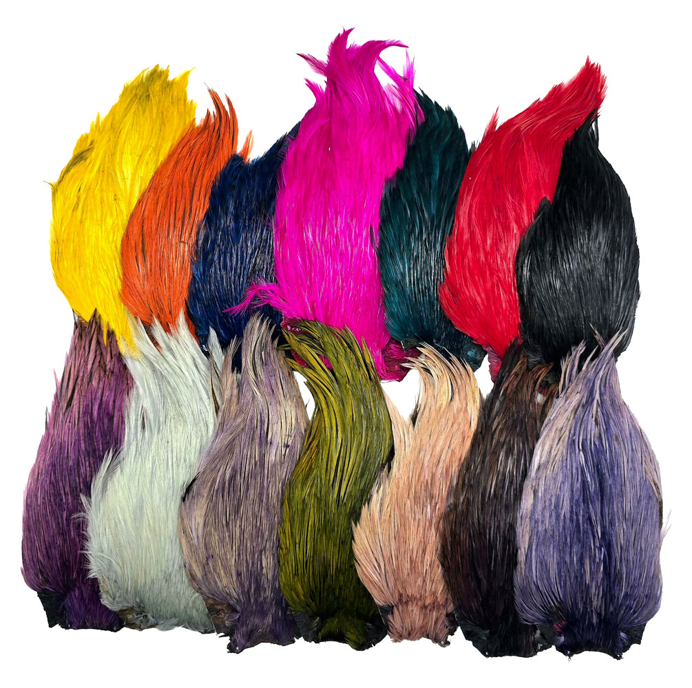 Lot De 10 Plumes De Coq Pour Pêche à La Mouche - Tailles 22.9 à 27.9 Cm - Couleurs Mélangées Noir Et Blanc