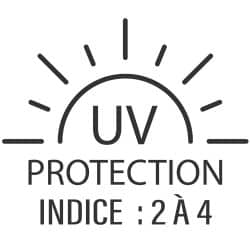 Protection UV indice : 2 à 4